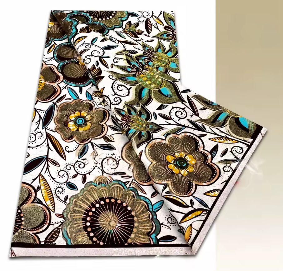 Wax Jardin Tropical Kaki & Turquoise